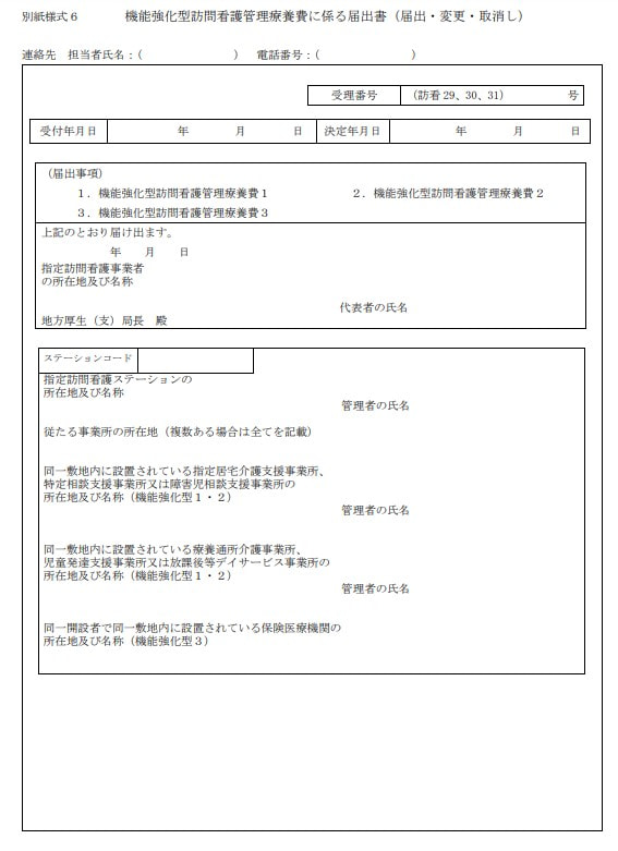 機能強化型の届け出様式