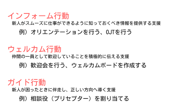 オンボーディングに必要な3つの行動